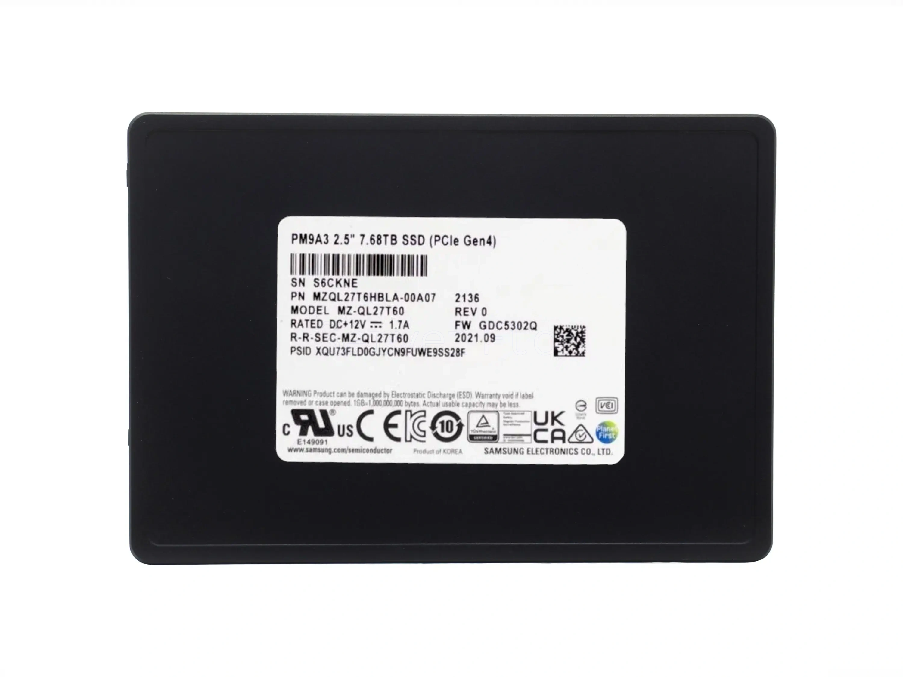 SSD-накопитель Samsung PM9A3 7.68TB 2.5" U.2 [MZQL27T6HBLA-00A07]
