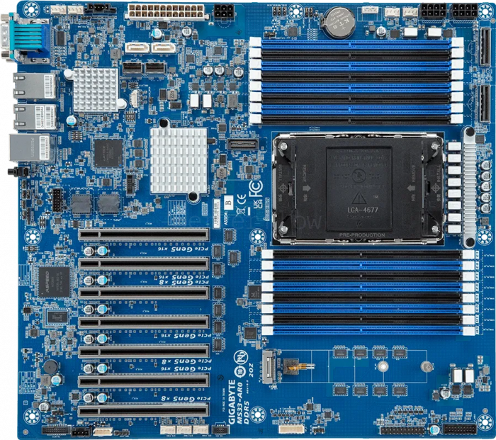 Материнская плата Gigabyte MS33-AR0 Rev 1.x/3.x (E-ATX, LGA4677, 16 DIMM)