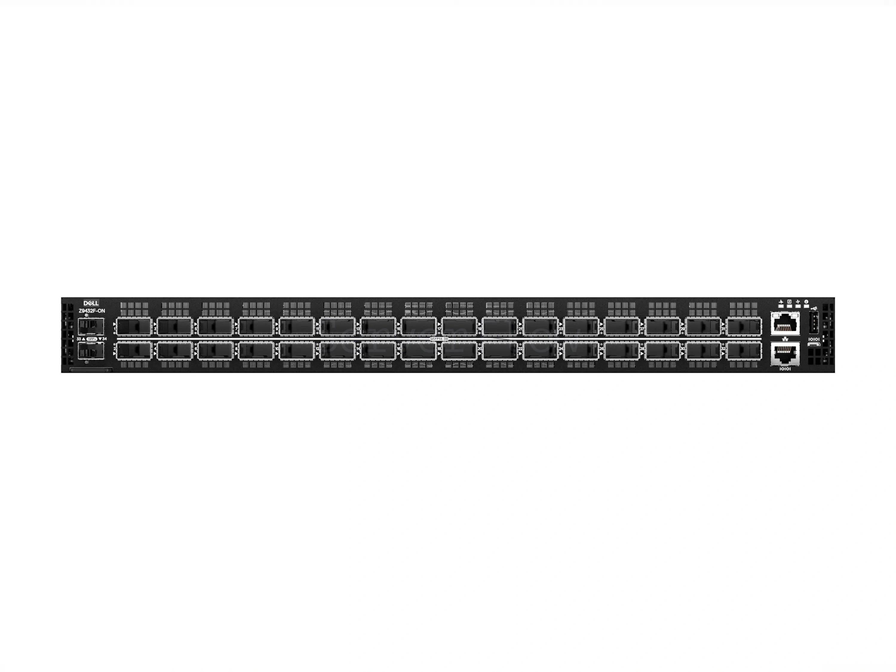 Коммутатор Dell PowerSwitch Z9432F-ON PS/IO Airflow (32x QSFP56-DD 400 Гбит/с, 2x SFP+ 10 Гбит/с)
