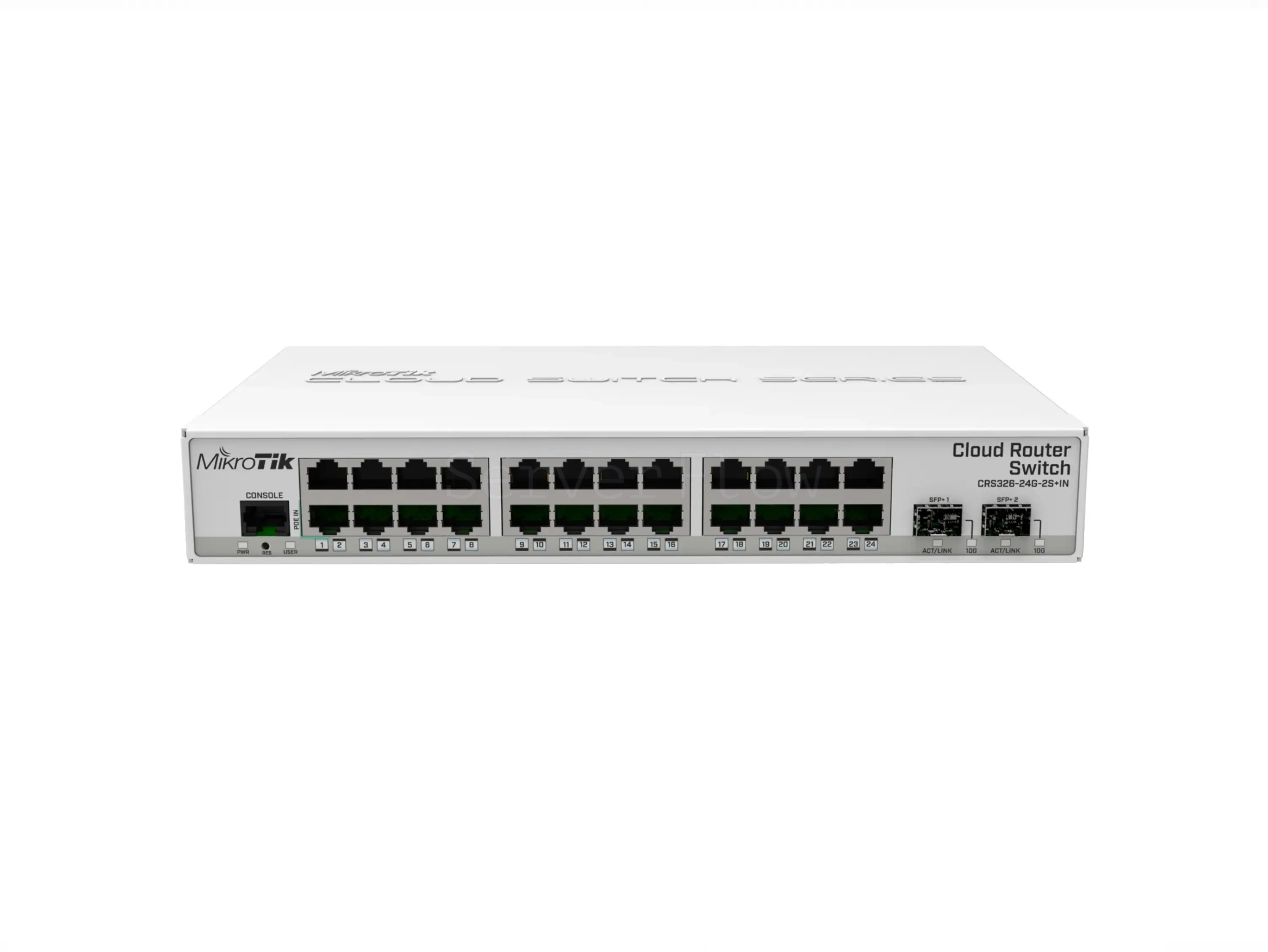 Коммутатор MikroTik CRS326-24G-2S+IN (24x RJ45 1 Гбит/с, 2x SFP+ 10 Гбит/с)
