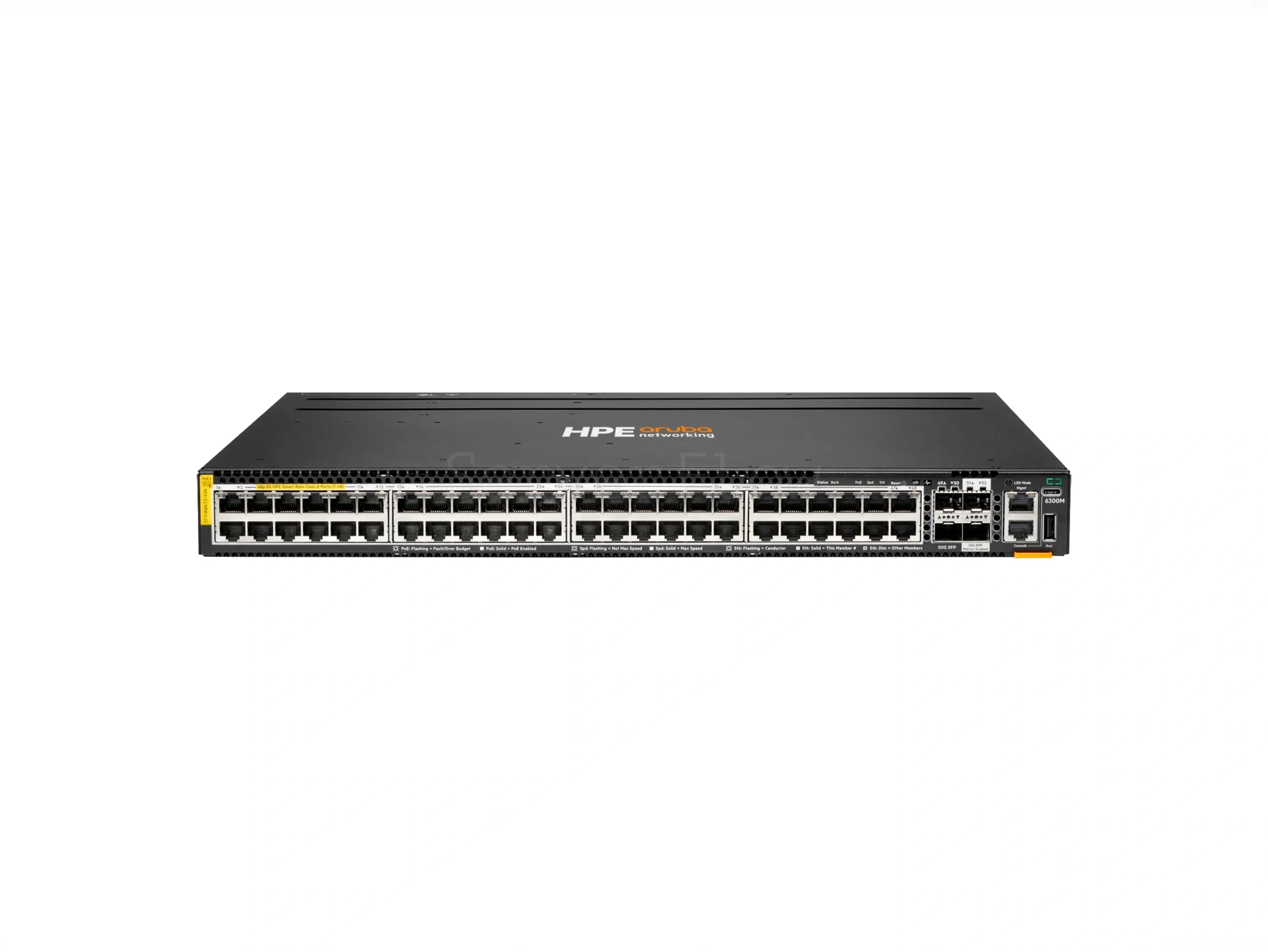 Коммутатор HPE Aruba CX 6300M 48G 4SFP56 TAA (48x RJ-45 1 Гбит/с, 4x SFP56 50 Гбит/с) [S0G00A]