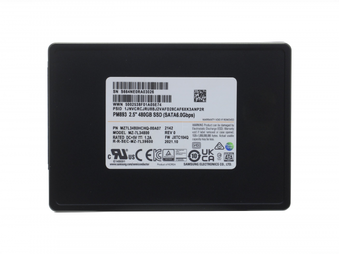 SSD-накопитель Samsung PM893 480GB 2.5" 6Gb/s [MZ7L3480HCHQ-00W07]