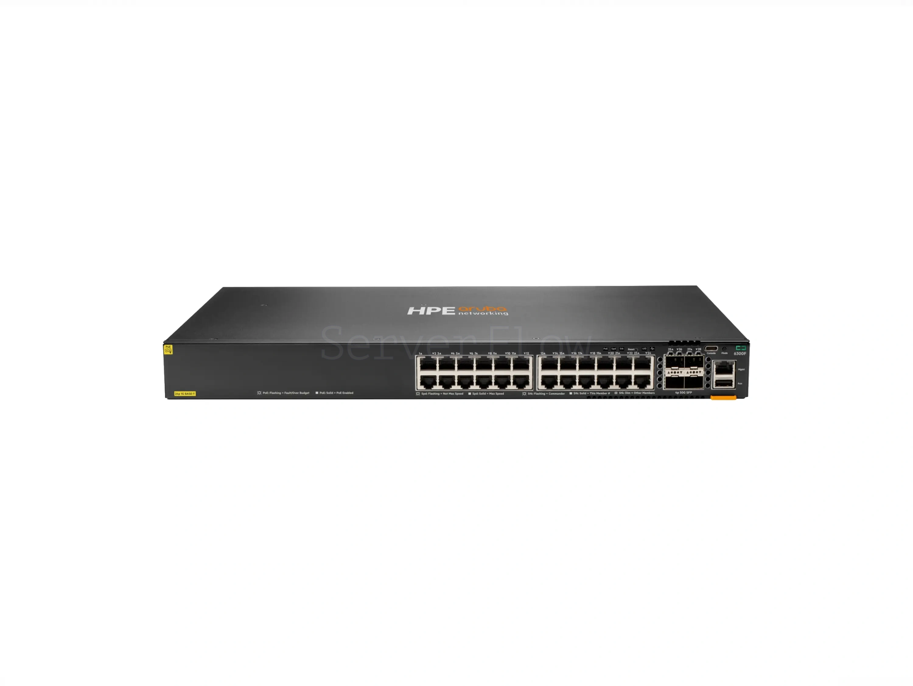 Коммутатор HPE Aruba CX 6300F 24G Class4 PoE 4SFP56 TAA (24x RJ-45 1 Гбит/с, 4x SFP56 50 Гбит/с) [S0G96A]