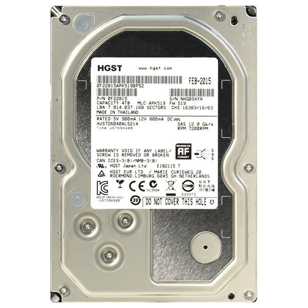 Жесткий диск 4TB HDD 3.5" SAS 12GB/s HPE(HGST) (791150-001, 793674-002, MB4000JEQNL)(HUS726040AL5214)