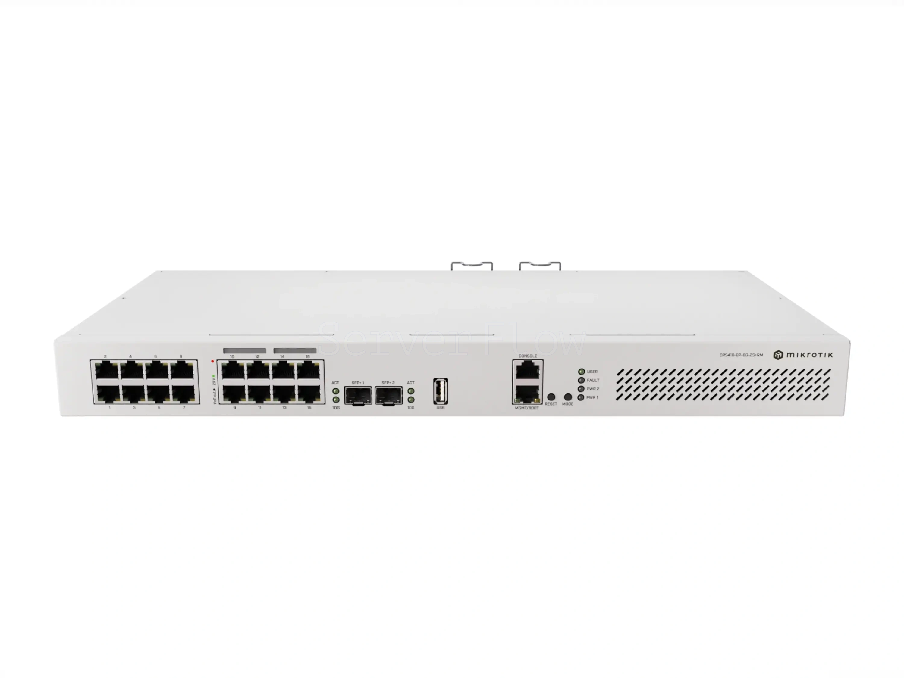 Коммутатор MikroTik CRS418-8P-8G-2S+RM (17x RJ45 1 Гбит/с, 2x SFP+ 10 Гбит/с)