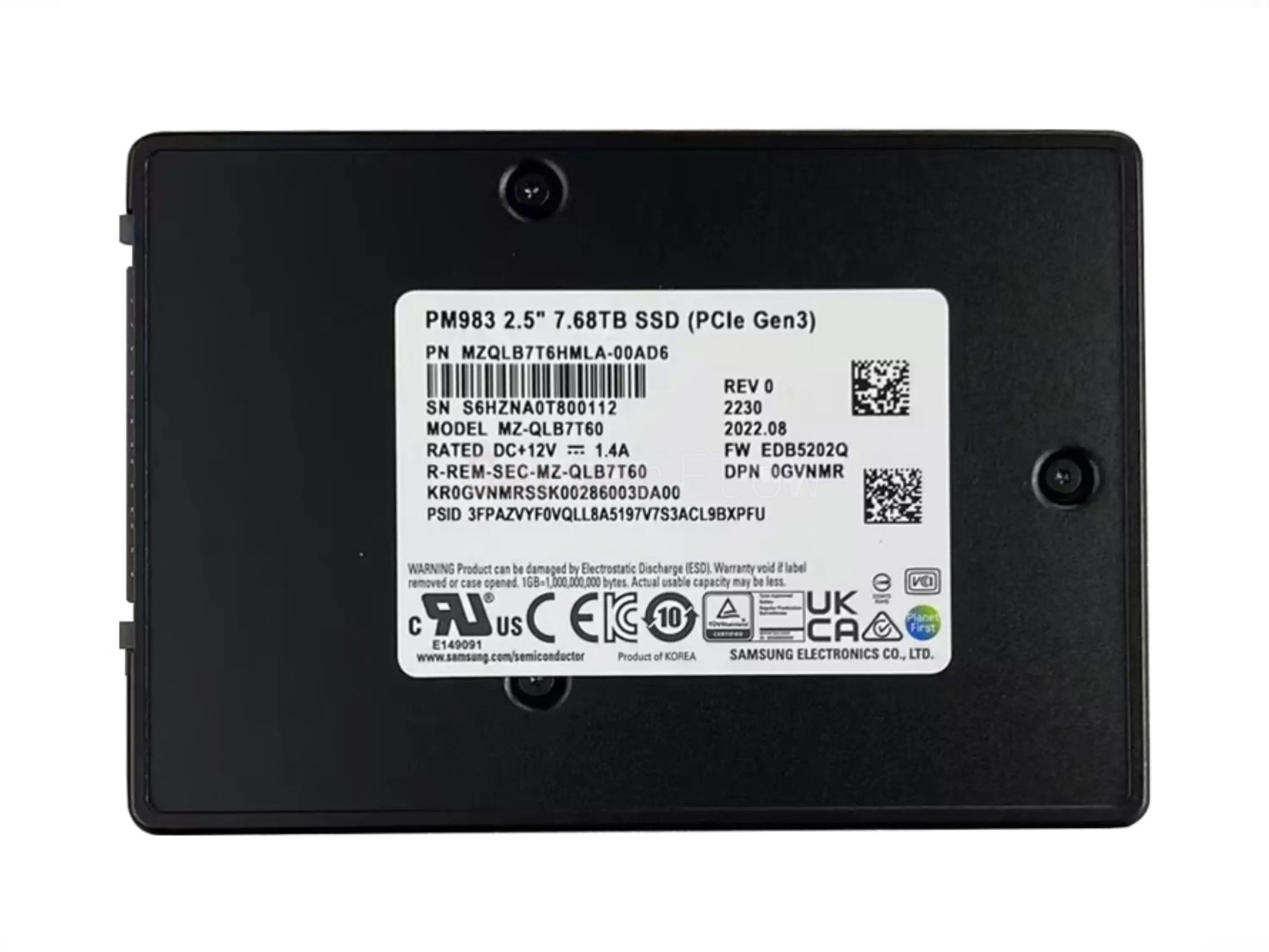SSD-накопитель Samsung PM983 7.68TB 2.5" U.2 [MZQLB7T6HALA-00W07]