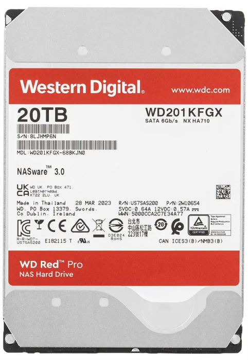 Жесткий диск WD Red Pro 20TB 3.5" SATA 6GB/s [WD202KFGX]
