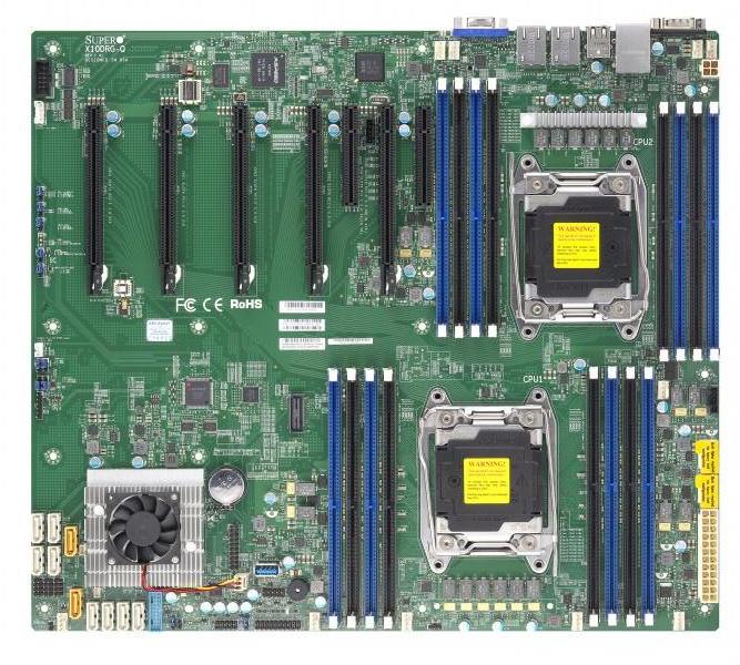 Материнская плата Supermicro X10DRG-Q (15.2" x 13.2", 2х E5 V3/V4, 24DIMM, 5x PCI-E x16, 2x 1GBe RJ45, 10x SATA3, IPMI 2.0, C612)