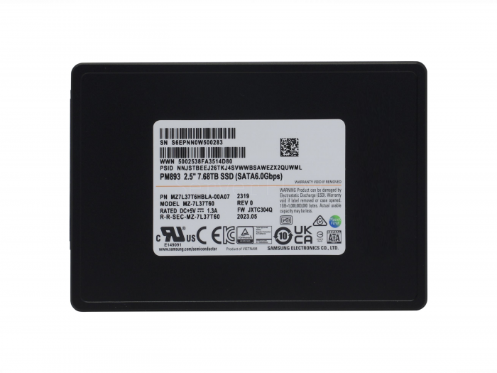 SSD-накопитель Samsung PM893 7.68TB 2.5" 6Gb/s [MZ7L37T6HBLA-00W07]