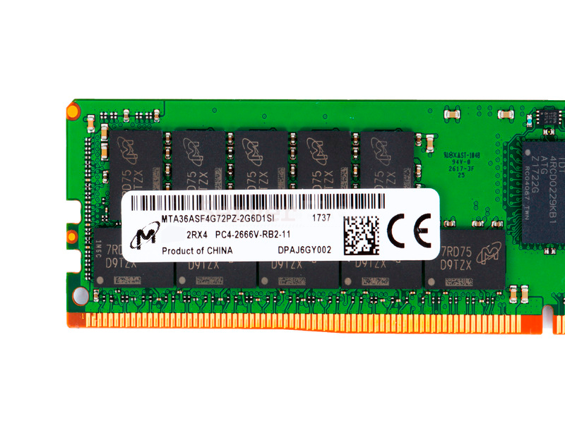 Серверная RAM Micron 16GB DDR4 ECC REG 2666Mhz 2Rx4 (HPE Сертификат)