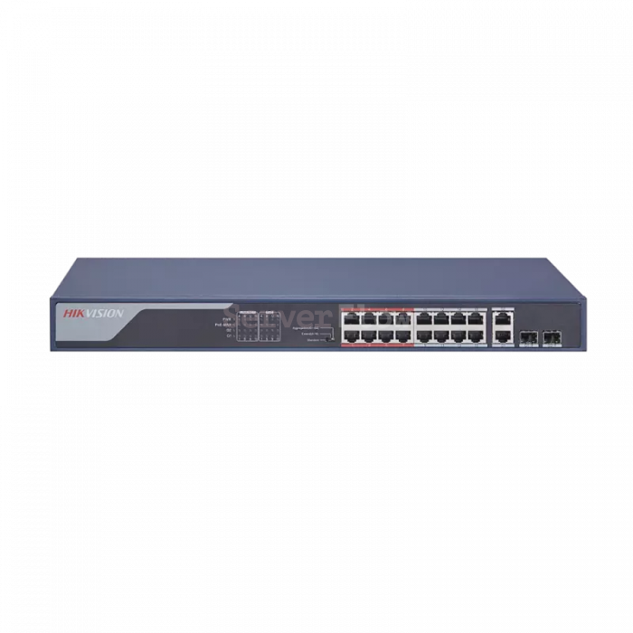 Коммутатор Hikvision DS-3E0318P-E (C) (16x 1 Гбит/с PoE, 2x RJ45/SFP 1 Гбит/с)