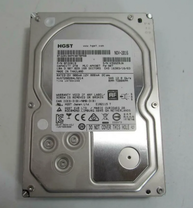 Жесткий диск 2TB HDD 3.5" SAS 12Gb/s HGST (HUS726020AL4210)