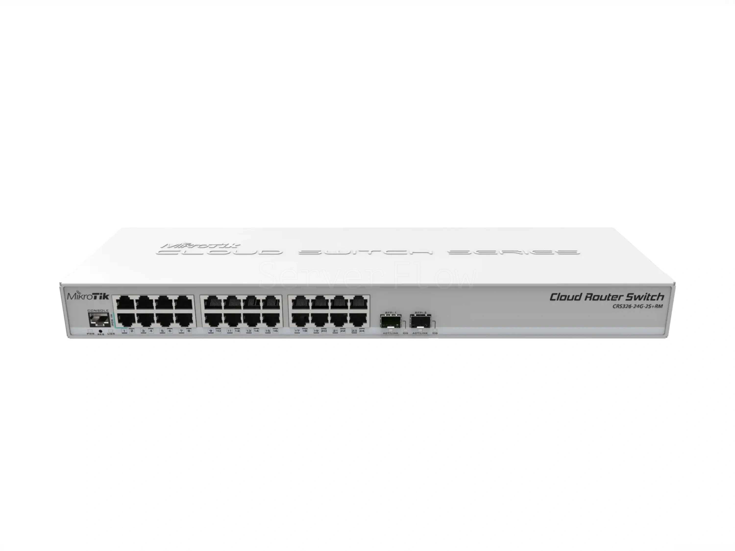 Коммутатор MikroTik CRS326-24G-2S+RM (24x RJ45 1 Гбит/с, 2x SFP+ 10 Гбит/с)