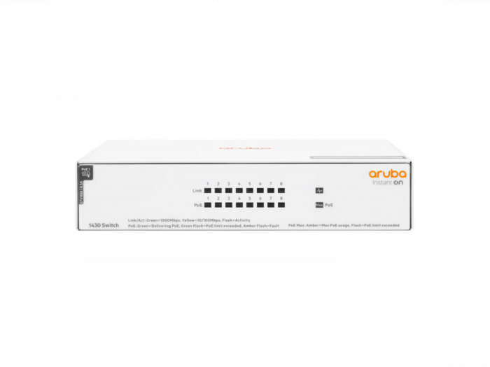 Коммутатор HPE Networking Instant On 1430 8G Class4 PoE (8x RJ-45 1 Гбит/с) [R8R46A]