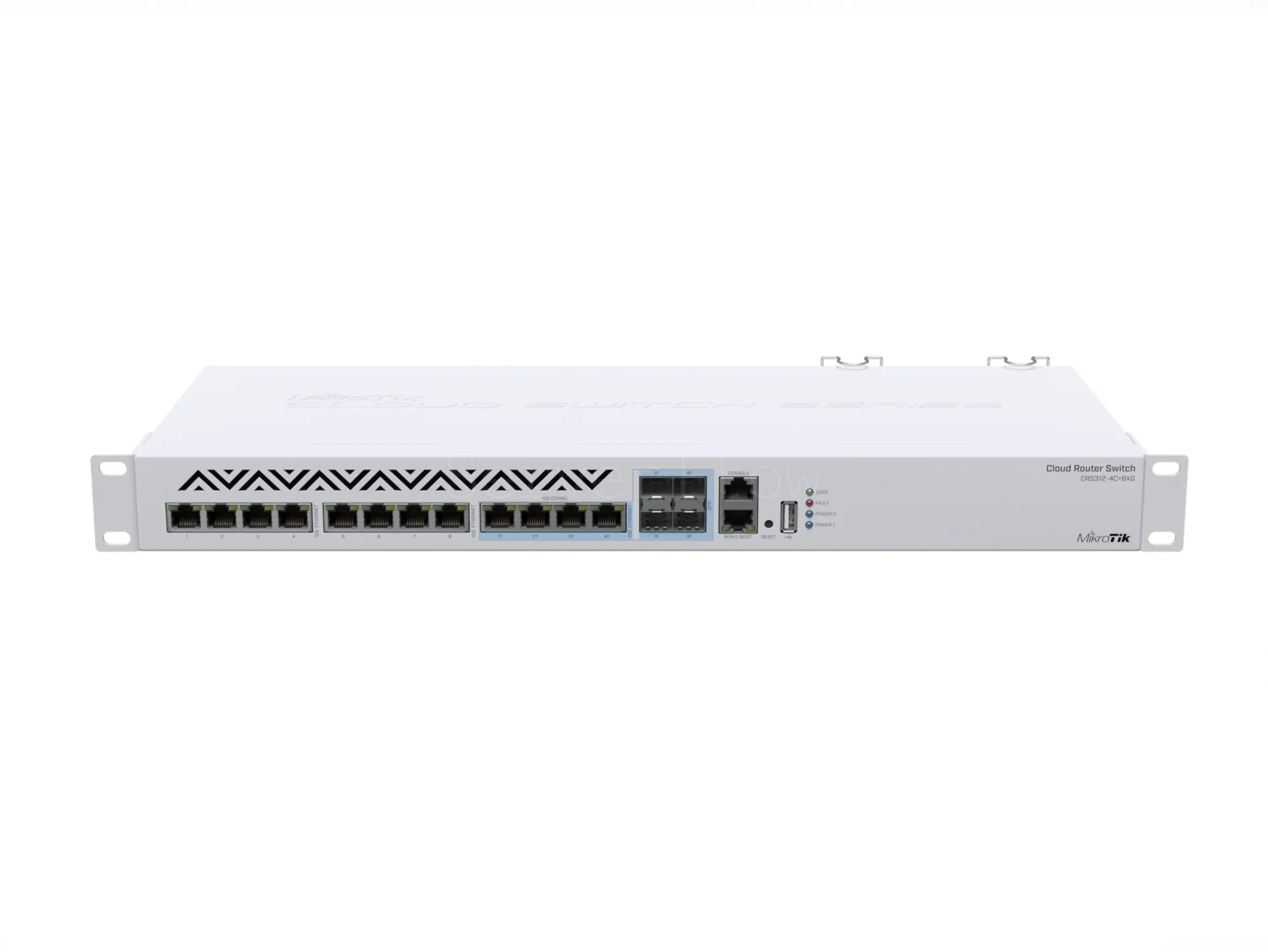 Коммутатор MikroTik CRS312-4C+8XG-RM (8x RJ45 10 Гбит/с, 4x Combo RJ45/SFP+ 10 Гбит/с)