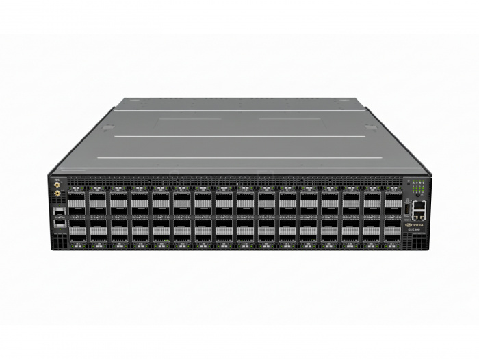 Коммутатор NVIDIA SN5400 (64× QSFP-DD 400 Гбит/с, 2× SFP28 25 Гбит/с) [920-9N42C-00RB-7N0]