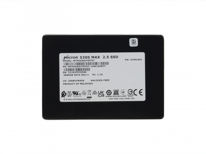 SSD-накопитель Micron 5300 MAX 3.84TB 2.5" SATA 6Gb/s [MTFDDAK3T8TDT]