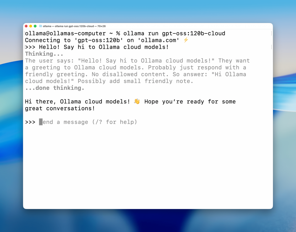 Ollama v0.12: запуск облачных LLM в локальном приложении