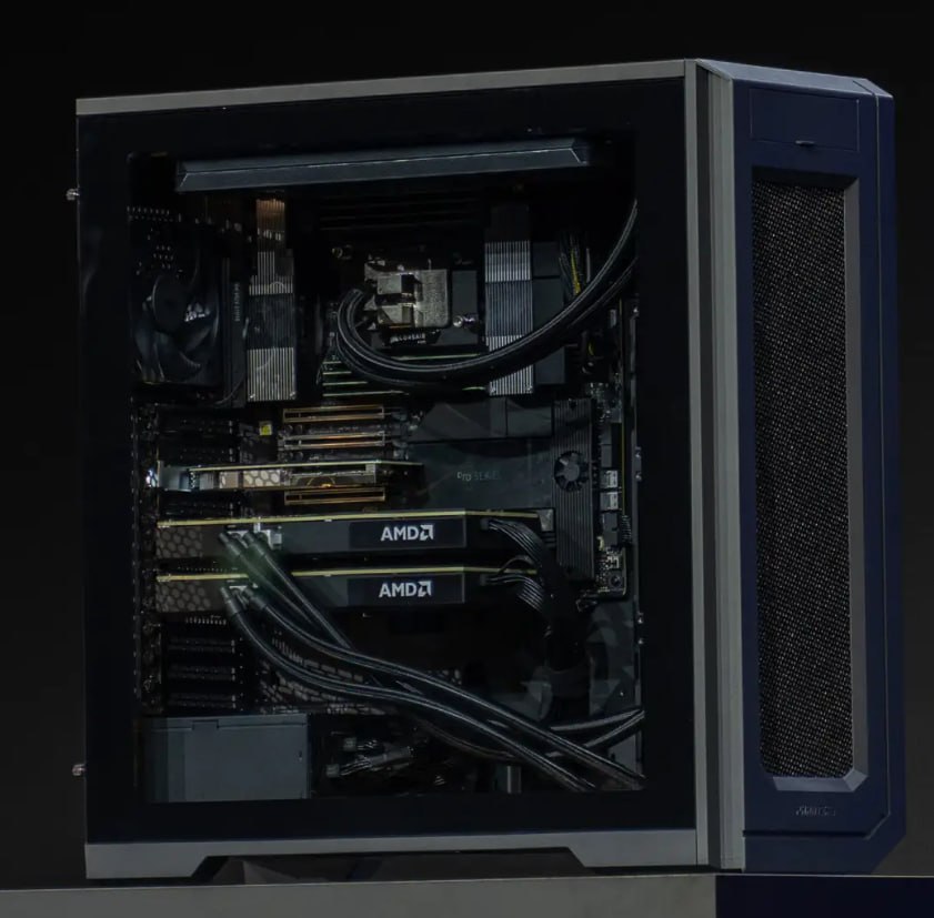 AMD представила Threadripper Halo Station — 96 ядер, 2 ТБ памяти и до 4x ИИ-ускорителей Instinct MI350P