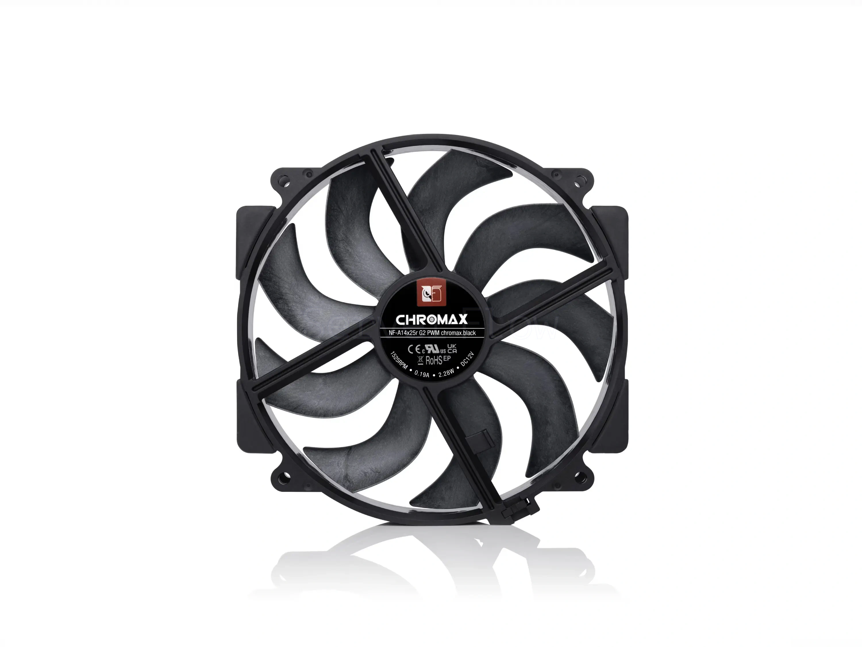 Корпусный вентилятор Noctua NF-A14x25r G2 PWM chromax.black 140mm