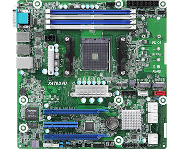 Материнская плата ASRock Rack X470D4U (MATX, AMD Ryzen PRO 3000/ 2000,  4 DIMM ECC/UDIMM, M.2, Intel® i210AT)