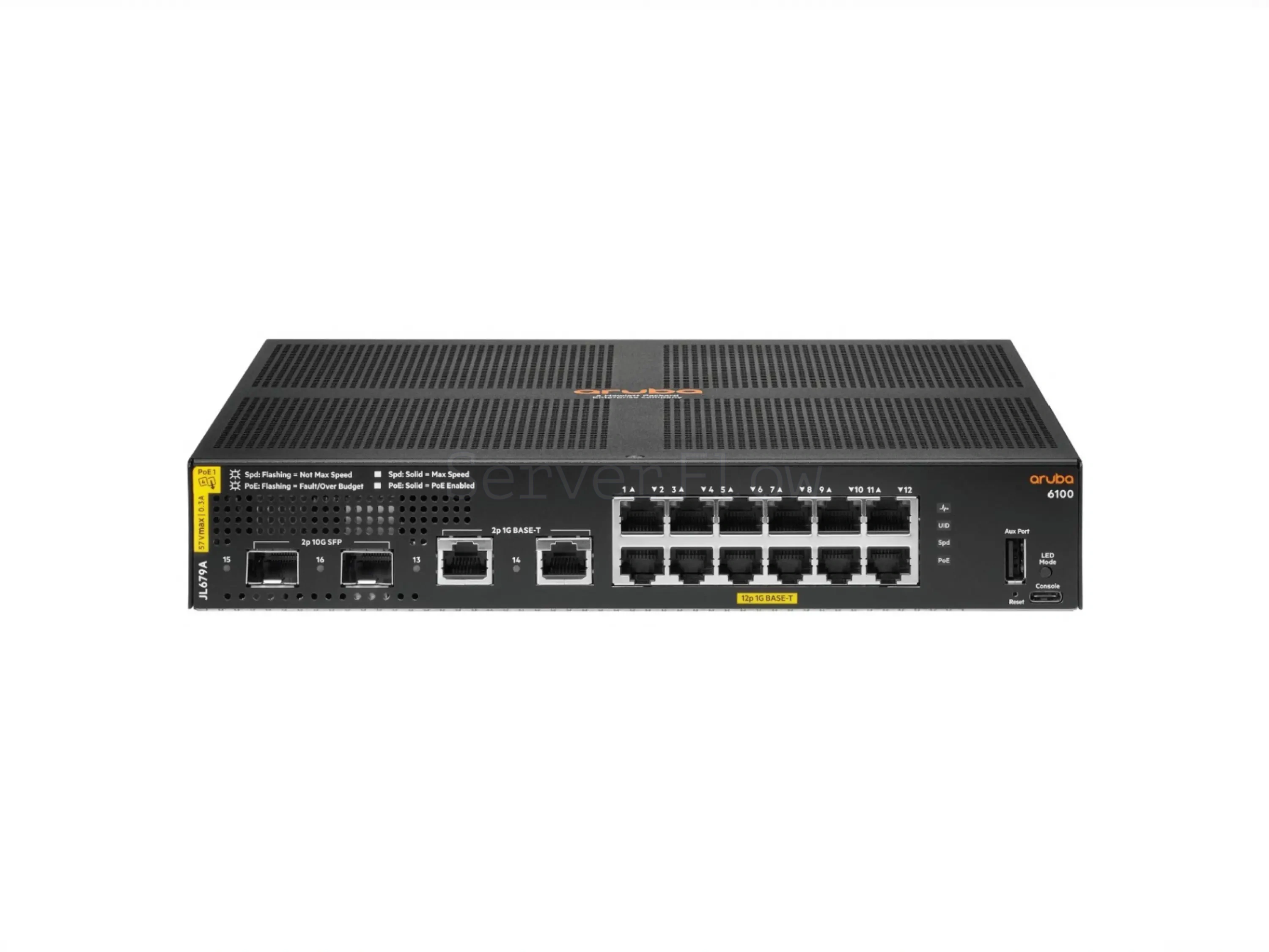 Коммутатор HPE Aruba CX 6100 12G Class4 PoE 2G/2SFP+ 139W (14x RJ-45 1 Гбит/с, 2x SFP+ 10 Гбит/с) [JL679A]