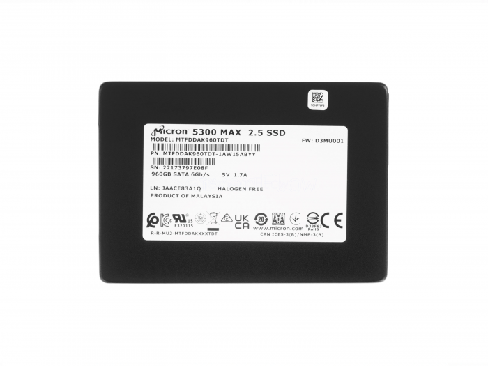 SSD-накопитель Micron 5300 MAX 960GB 2.5" 6Gb/s [MTFDDAK960TDT-1AW15ABYY]