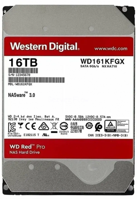 Жесткий диск WD Red Pro 16TB 3.5" SATA 6GB/s [WD161KFGX]
