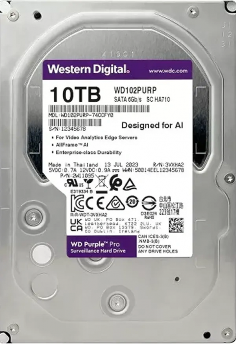 Жесткий диск WD Purple Pro 10TB 3.5" SATA 6GB/s [WD102PURP]
