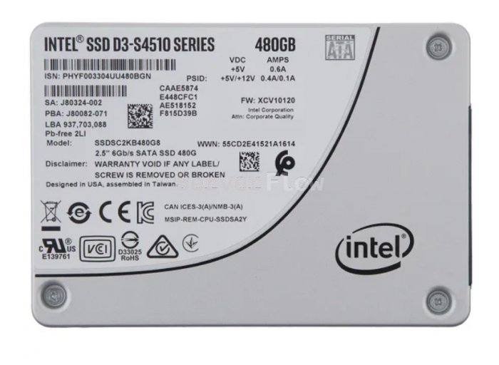 SSD-накопитель Intel S4510 480gb 2.5" 6gb/s 3 DWPD (SSDSC2KB4801G8001)