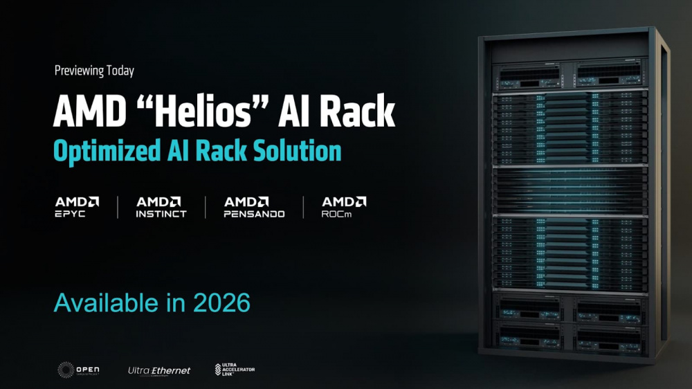 AMD Helios — представлены стоечные решения для работы с ИИ нового поколения