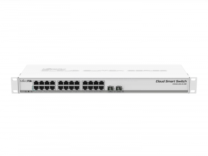 Коммутатор MikroTik CSS326-24G-2S+RM (24x RJ45 1 Гбит/с, 2x SFP+ 10 Гбит/с)