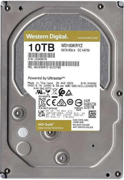 Жесткий диск WD Gold Enterprise 10TB 3.5" SATA 6GB/s [WD103KRYZ]