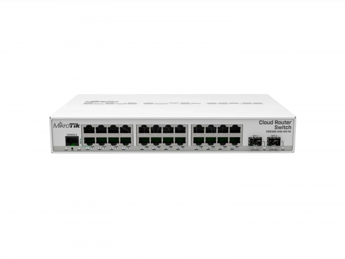 Коммутатор MikroTik CRS326-24G-2S+IN (24x RJ45 1 Гбит/с, 2x SFP+ 10 Гбит/с)
