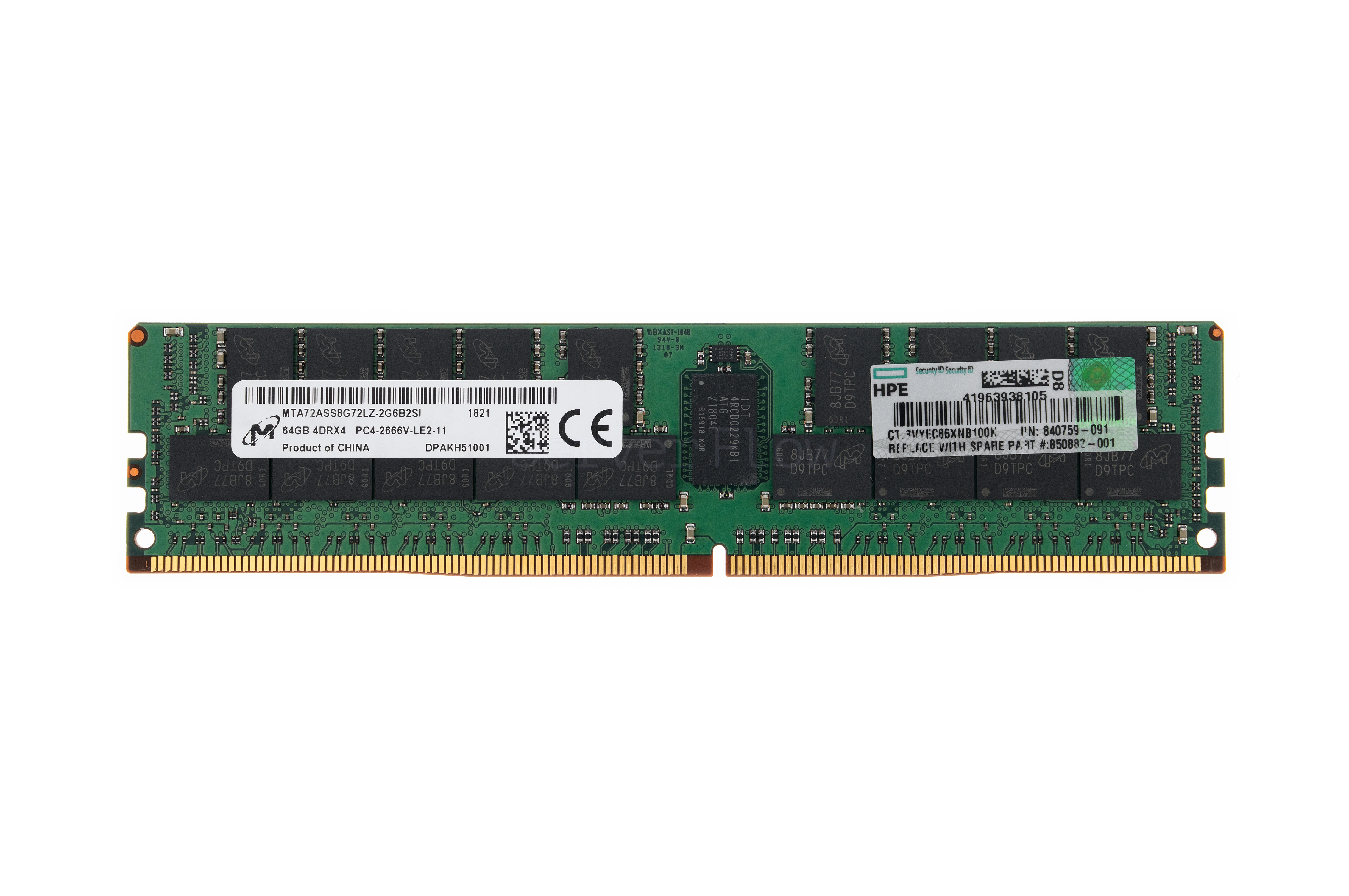 Оперативная память 64GB DDR4 ECC REG LRDIMM Micron 2666Mhz 4Rx4 [MTA72ASS8G72LZ-2G6]