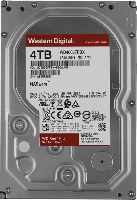 Жесткий диск WD Red Pro 4TB 3.5" SATA 6GB/s [WD4003FFBX]