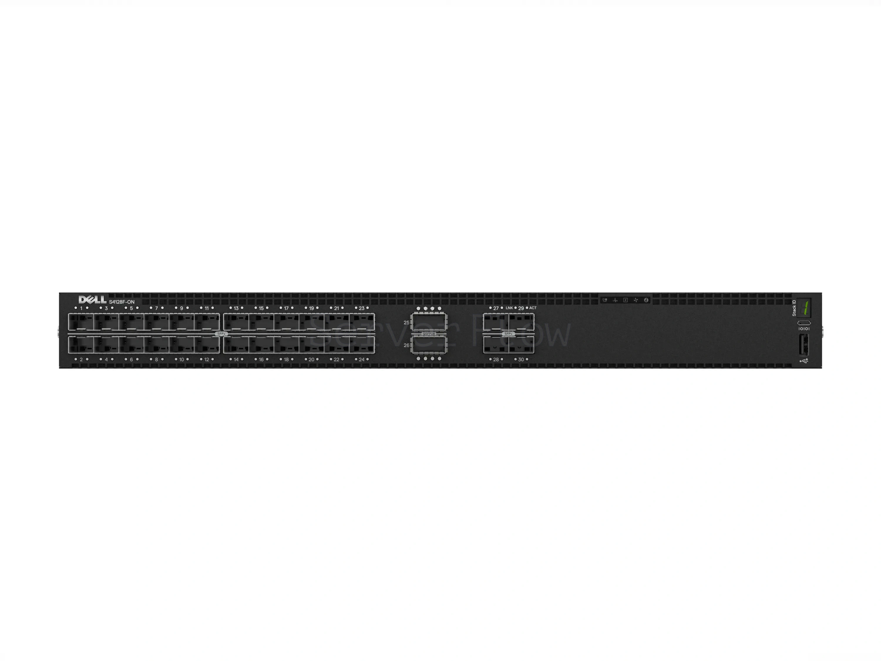 Коммутатор Dell PowerSwitch S4128F-ON PS/IO Airflow (28x SFP+ 10 Гбит/с, 2x QSFP28 100 Гбит/с)