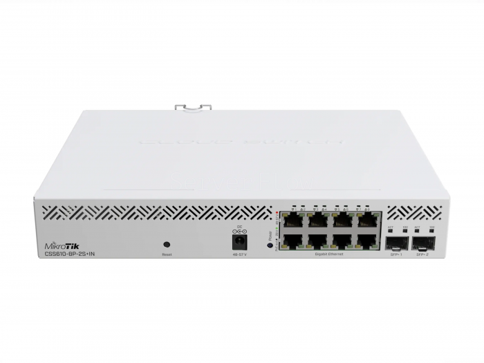 Коммутатор MikroTik CSS610-8P-2S+IN (8x RJ45 1 Гбит/с, 2x SFP+ 10 Гбит/с)