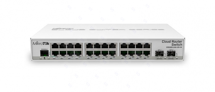 Коммутатор MikroTik CRS326-24G-2S+IN (24x RJ45 1 Гбит/с, 2x SFP+ 10 Гбит/с)