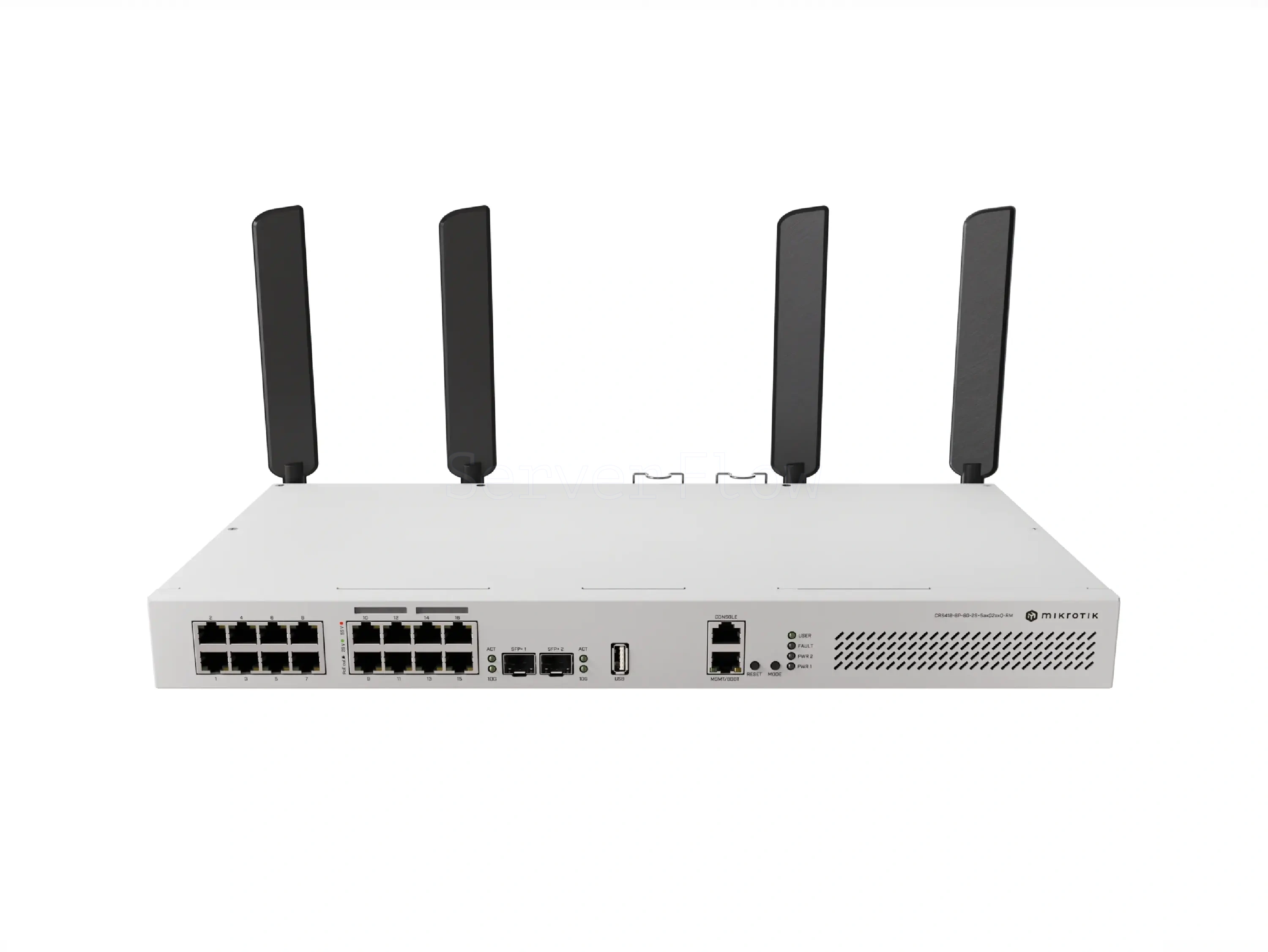 Коммутатор MikroTik CRS418-8P-8G-2S+5axQ2axQ-RM (17x RJ45 1 Гбит/с, 2x SFP+ 10 Гбит/с)