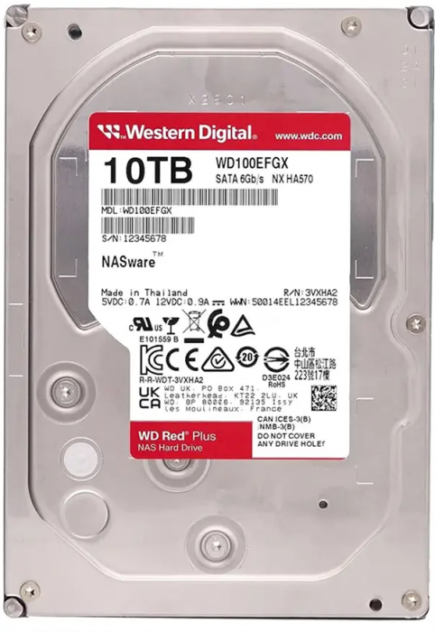 Жесткий диск WD Red Plus 10TB 3.5" SATA 6GB/s [WD100EFGX]