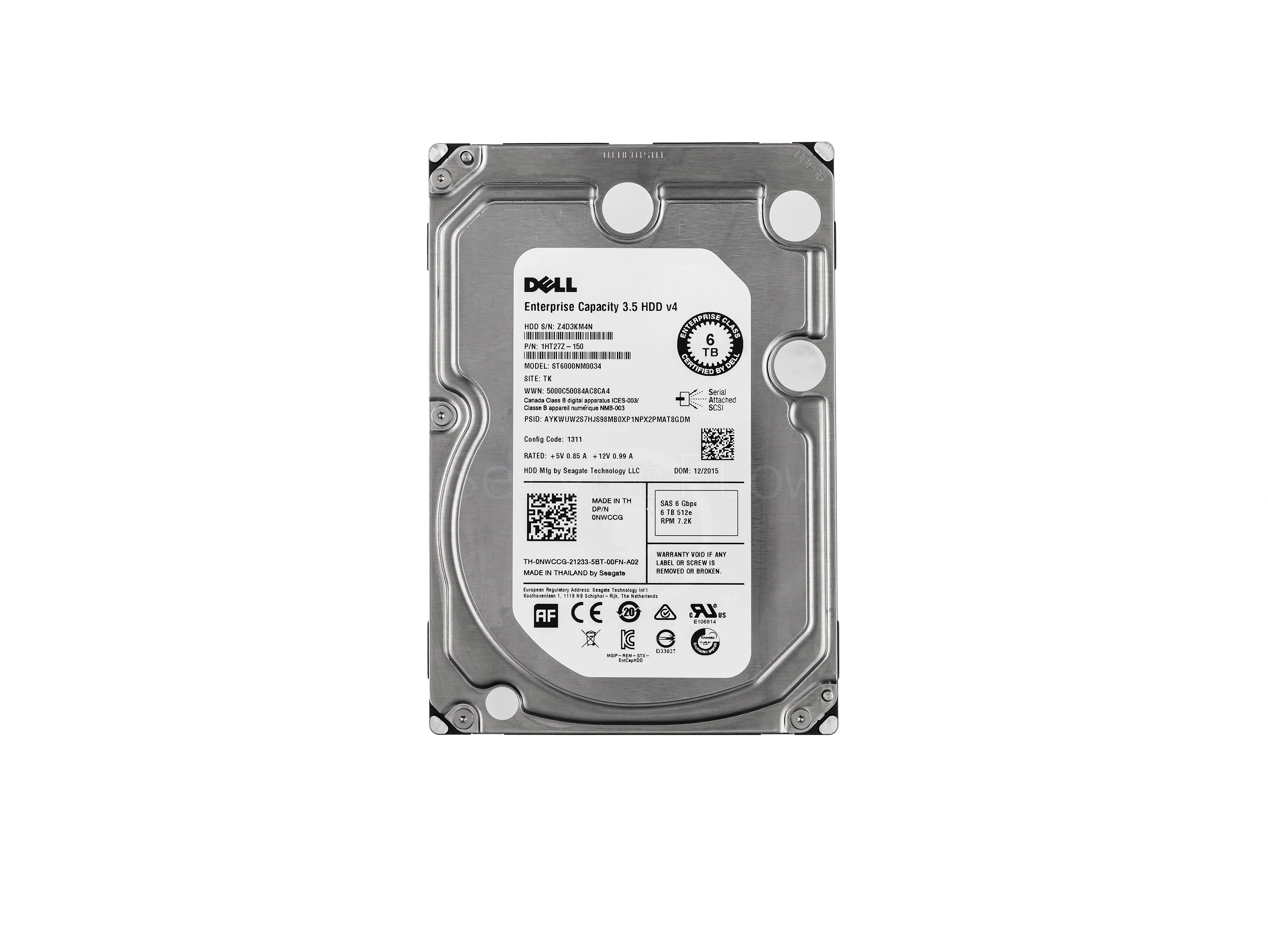 Жесткий диск Seagate Enterprise Capacity (DELL) v4 6TB 3.5" SAS 12Gb/s [ST6000NM0034]