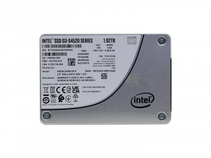 SSD-накопитель Intel D3-S4520 1.92TB 2.5" SATA 6Gb/s [SSDSC2KB019TZ01]
