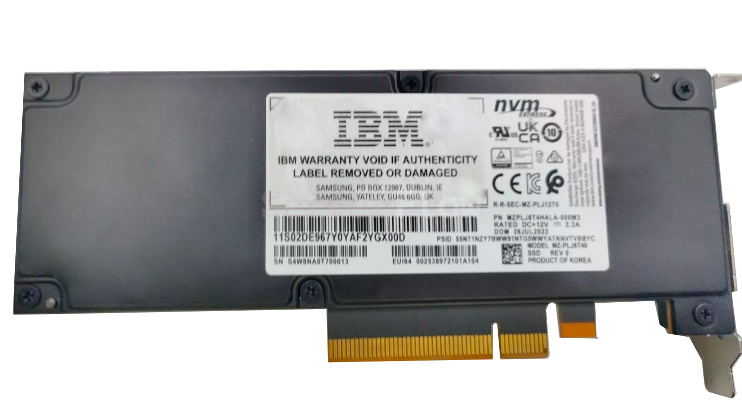 SSD-накопитель Samsung(IBM) PM1725B 6.4TB 5 DWPD (PCI-E X8 AIC)