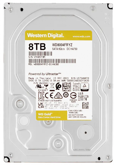 Жесткий диск WD Gold Enterprise 8TB 3.5" SATA 6GB/s [WD8004FRYZ]