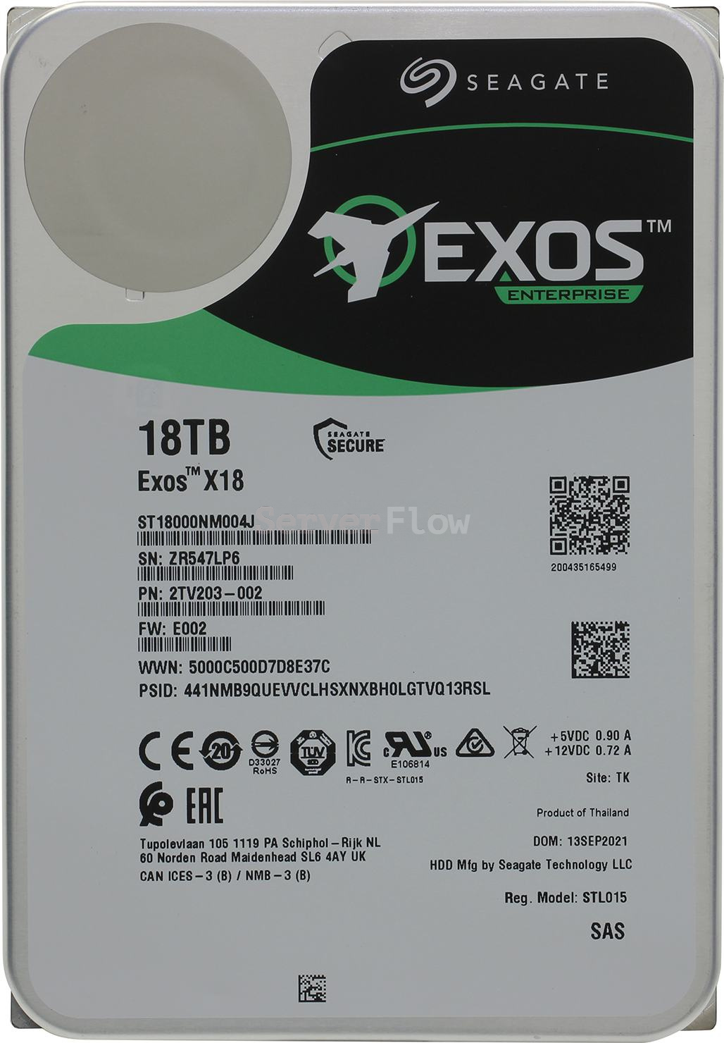 18TB HDD 3.5" SAS 12GB/s Seagate Exos X16 (ST18000NM004J)