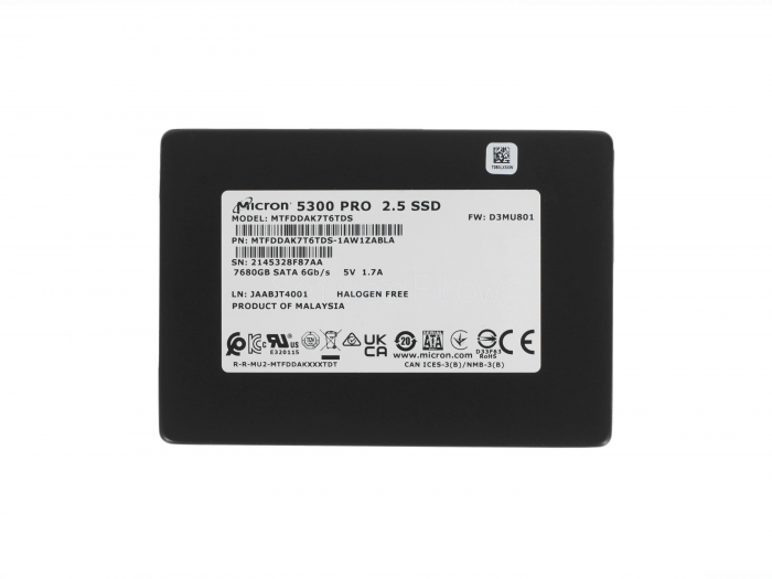 SSD-накопитель Micron 5300 PRO 7.68TB 2.5" 6Gb/s [MTFDDAK7T6TDS]