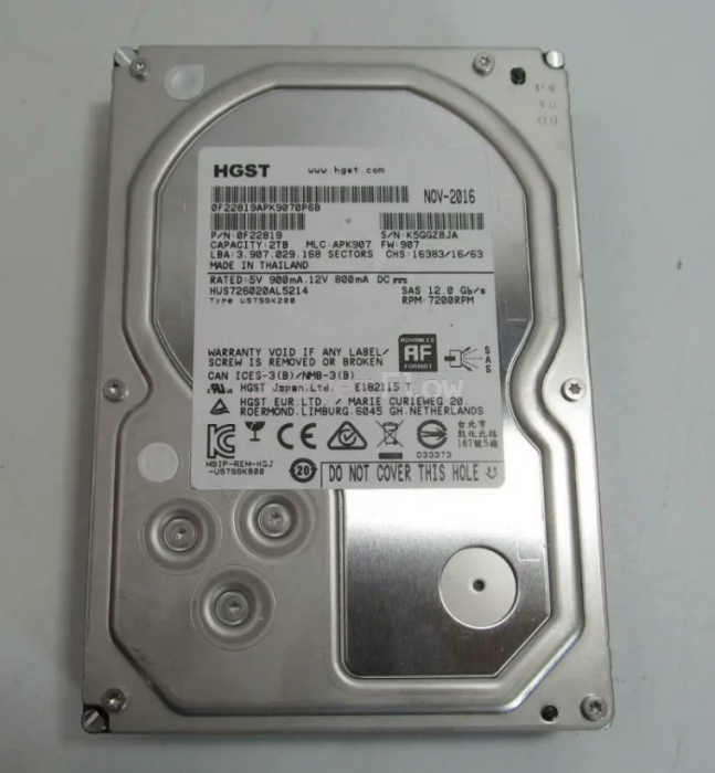 Жесткий диск 2TB HDD 3.5" SAS 12Gb/s HGST (HUS726020AL4210)