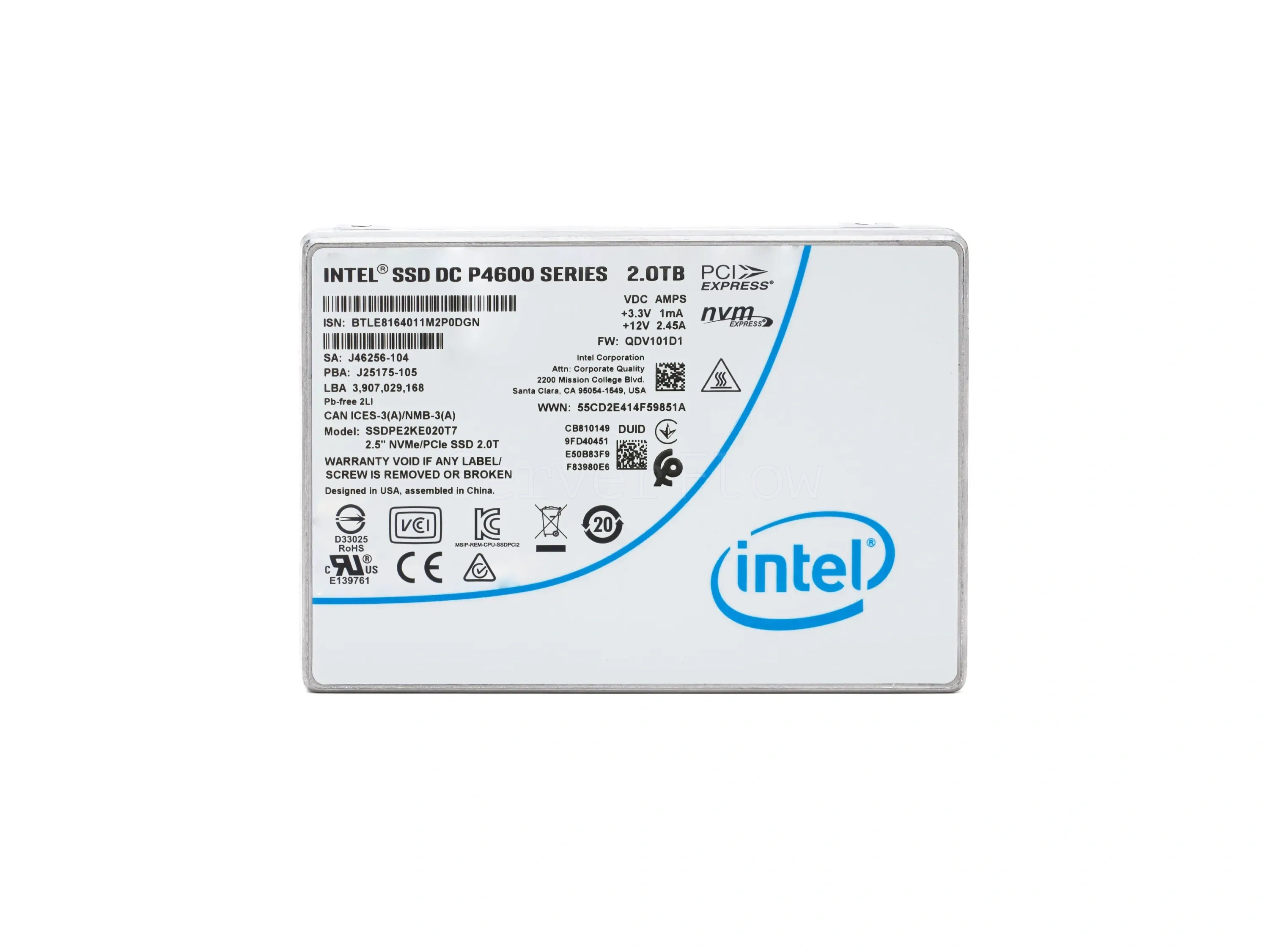 SSD-накопитель Intel DC P4600 2TB 2.5" U.2 [SSDPE2KE020T701]