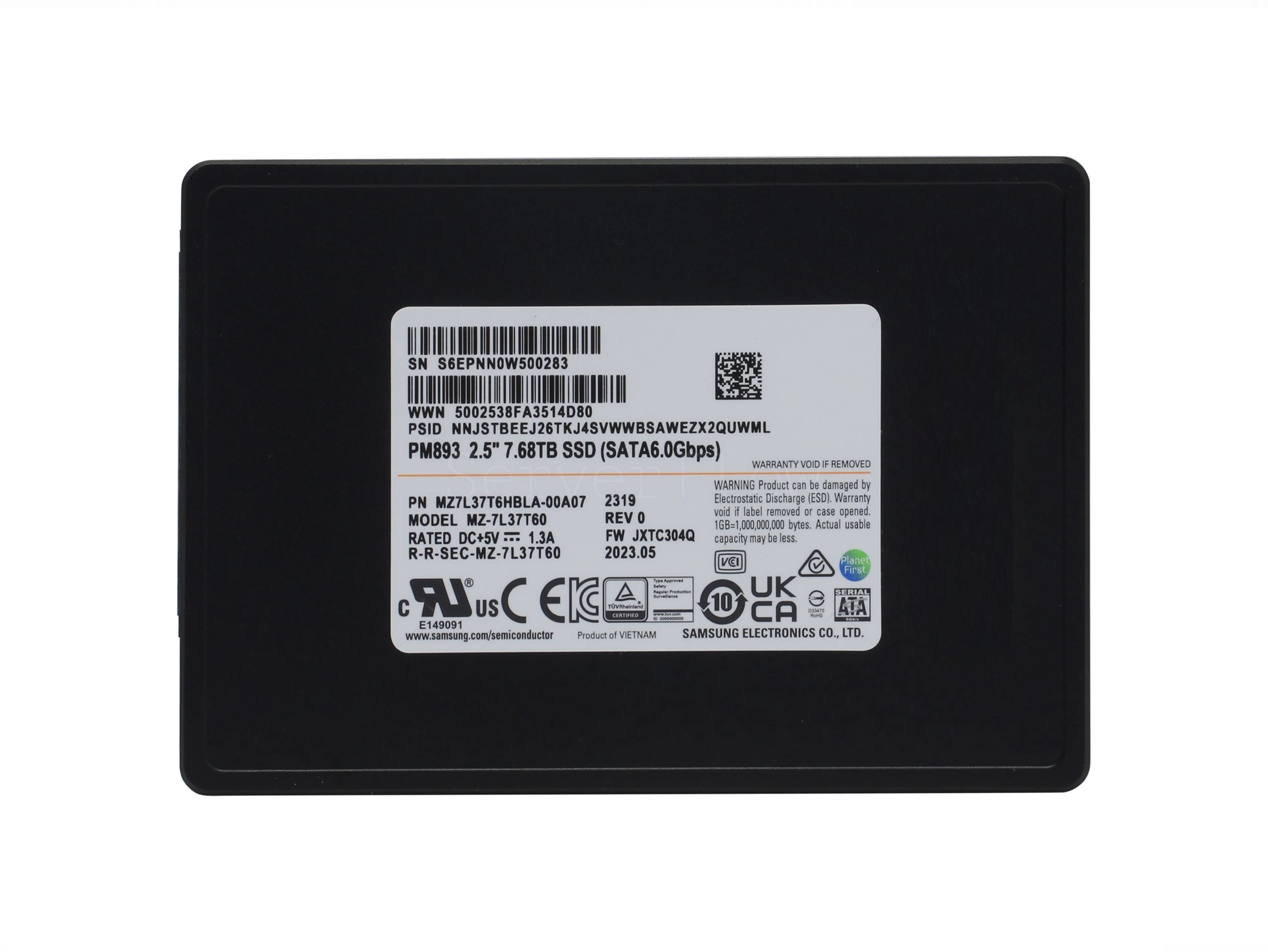 SSD-накопитель Samsung PM893 7.68TB 2.5" 6Gb/s [MZ7L37T6HBLA-00W07]